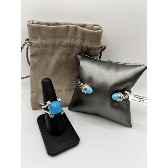 Turquoise & 0.50CTW Diamond David Yurman Set (GNH017698)